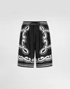 Dolce & Gabbana Elastic Drawstring Waist Shorts In Print