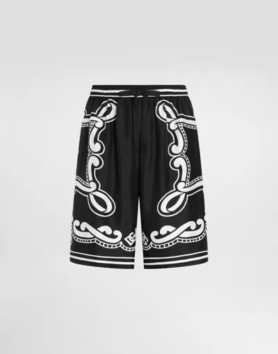 DOLCE & GABBANA BANDANNA-PRINT SILK SHORTS