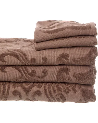 Dolce & Gabbana Barocco Logo-jacquard Towel, Set Of 5 In Brown