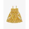 Dolce & Gabbana Mix Maiolica Giallo Barocco Shoulder-straps Cotton-poplin Dress 4-12 Y In Mix Maiolica Giallo
