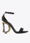 Dolce & Gabbana Keira 105 Baroque Heel Nappa Leather Sandals In Black