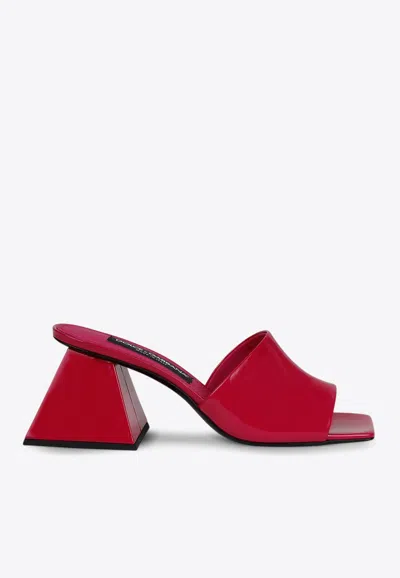 Dolce & Gabbana Baroque 70 Patent Leather Sandals In Pink