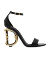 Dolce & Gabbana Keira 105 Baroque Heel Nappa Leather Sandals In Black