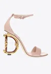 Dolce & Gabbana Logo Open-toed High-heeled Sandals In Pink