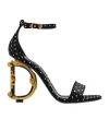 Dolce & Gabbana Keira 105 Polka Dot Print Dg Baroque Sandals In Black