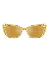 Dolce & Gabbana Baroque-print Cat-eye Sunglasses In Yellow