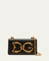 Dolce & Gabbana Baroque Small Leather Crossbody Bag In Black