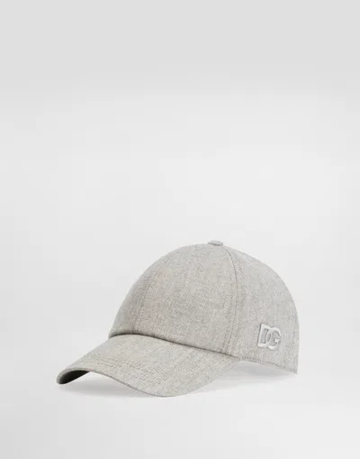 Dolce & Gabbana Baseball Cotton Cap In Gray