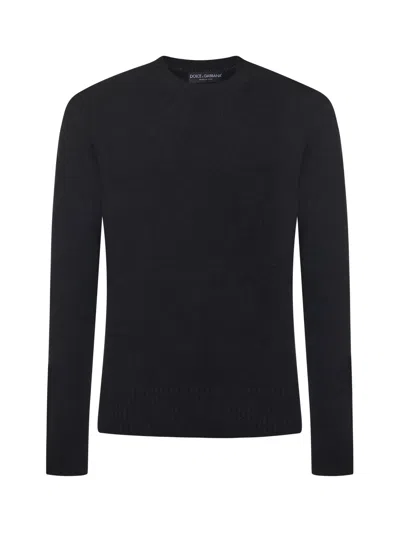 Dolce & Gabbana Basic Wool Blend Sweater In Black