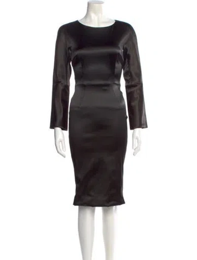 Pre-owned Dolce & Gabbana Bateau Neckline Knee-length Dress In Black