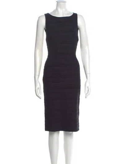 Pre-owned Dolce & Gabbana Bateau Neckline Knee-length Dress In Blue