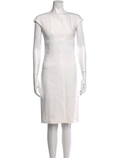 Pre-owned Dolce & Gabbana Bateau Neckline Knee-length Dress In Neutral