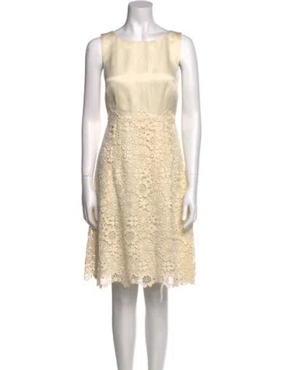 Pre-owned Dolce & Gabbana Bateau Neckline Knee-length Dress In Neutral