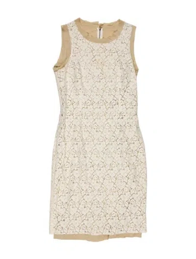 Pre-owned Dolce & Gabbana Bateau Neckline Knee-length Dress In Neutral