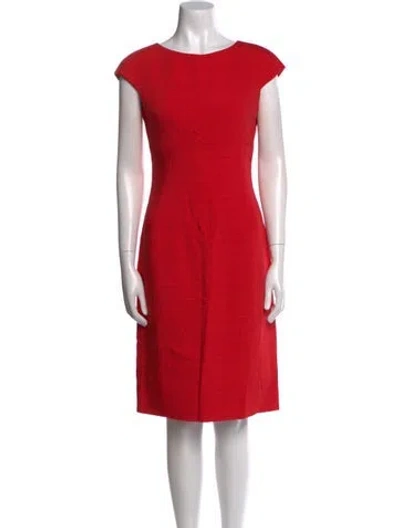 Pre-owned Dolce & Gabbana Bateau Neckline Knee-length Dress In Red