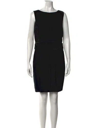 Pre-owned Dolce & Gabbana Bateau Neckline Mini Dress In Black
