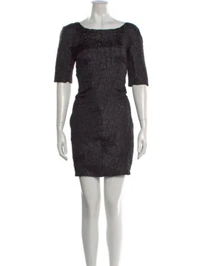 Pre-owned Dolce & Gabbana Bateau Neckline Mini Dress In Black