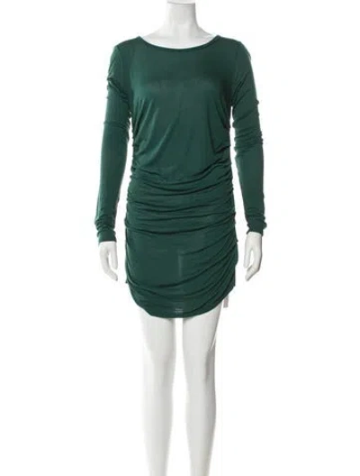 Pre-owned Dolce & Gabbana Bateau Neckline Mini Dress In Green
