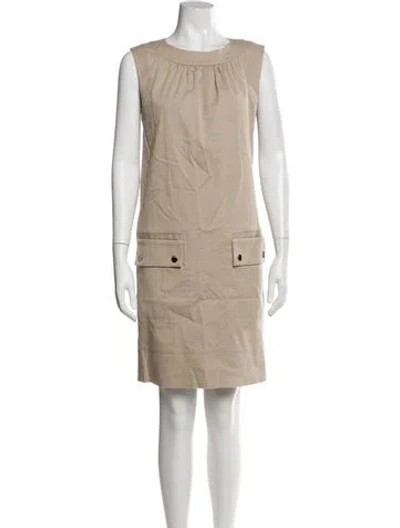 Pre-owned Dolce & Gabbana Bateau Neckline Mini Dress In Neutral