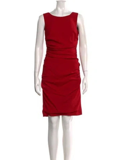 Pre-owned Dolce & Gabbana Bateau Neckline Mini Dress In Red