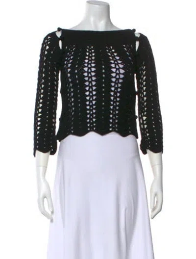 Pre-owned Dolce & Gabbana Bateau Neckline Sweater In Black