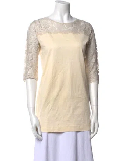 Pre-owned Dolce & Gabbana Bateau Neckline Three-quarter Sleeve Tunic In Neutral