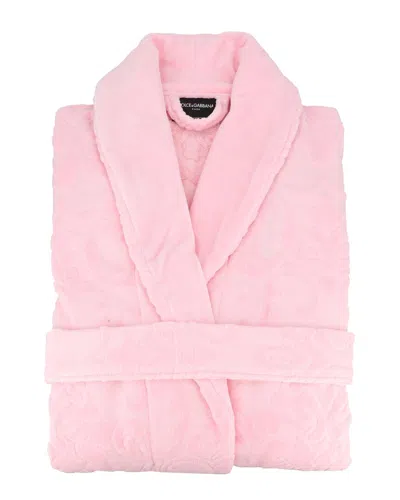 Dolce & Gabbana Bath Robe In Terry Cotton Jacquard In Pink