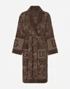 Dolce & Gabbana Logo Bath Robe In Multicolor