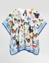 Dolce & Gabbana Batiste Caftan With Butterfly Print In Print