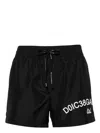 Dolce & Gabbana Black Swim Trunks With Contrasting Logo Print In Nylon Man In Black