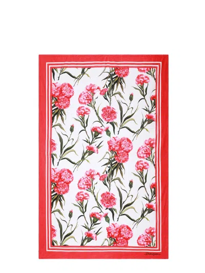 Dolce & Gabbana Strandtuch Mit Blumen-print In Pink