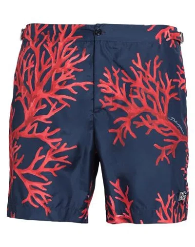 Dolce & Gabbana Beachwear Man Swim Trunks Navy Blue Size 40 Polyester