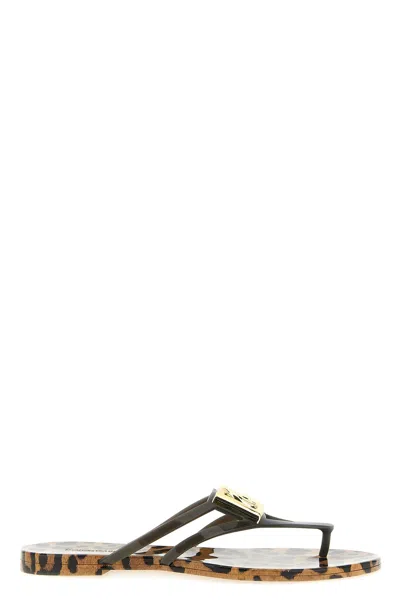 Dolce & Gabbana 'beachwear' Slides In Brown