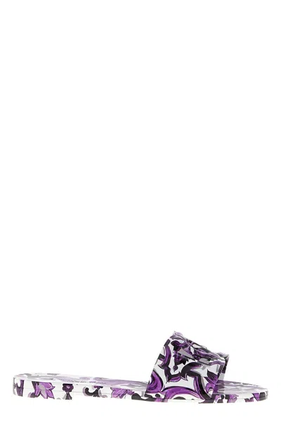 Dolce & Gabbana 'beachwear' Slides In Purple