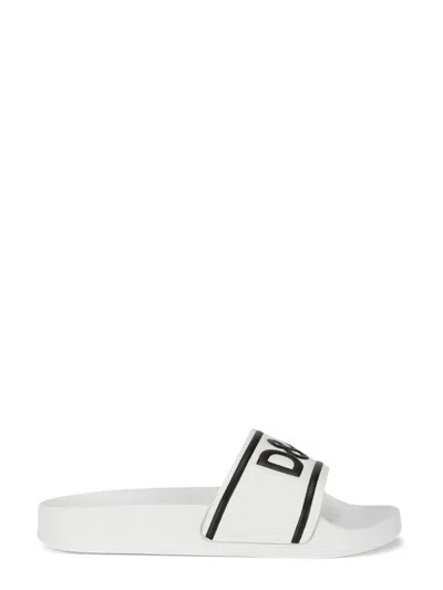 Dolce & Gabbana Beachwear Slipper Calf In White