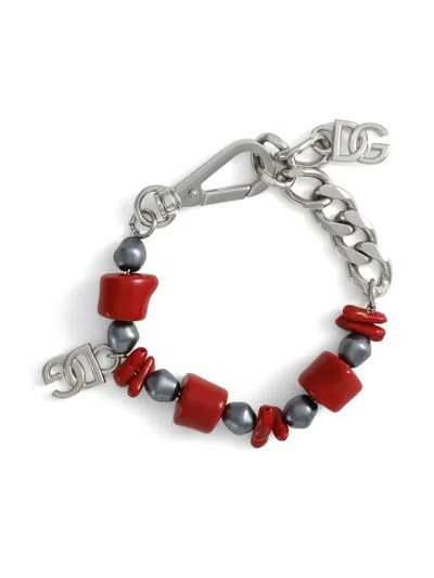 Dolce & Gabbana Beaded Bracelet In Gray