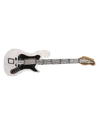 Dolce & Gabbana Beaded Guitar Brooch In Gold