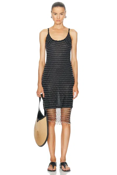 Pre-owned Dolce & Gabbana Beaded Mesh Dress In Black