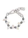 Dolce & Gabbana Beaded Shell Bracelet In Silver