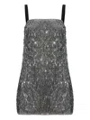 Dolce & Gabbana Mini Dress With Spaghetti Straps And Sequins In Silver