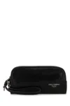 Dolce & Gabbana Leather Beauty Case Travel Wrist Strap In Black