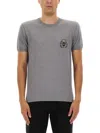 Dolce & Gabbana Bee And Crown Embroidered Tshirt In Gray