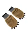 Dolce & Gabbana Beige Acrylic Knitted Fur Wrist Mitten Women's Gloves In Sand