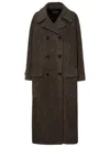 Dolce & Gabbana Brown Wool Blend Coat In Beige