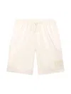 Dolce & Gabbana Beige Bermuda Shorts With Embroidered Logo In White