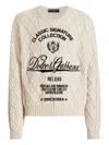 Dolce & Gabbana Oversized Pullover With Interwoven Pattern Clothing In Neutral