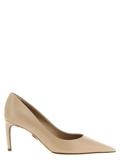 Dolce & Gabbana Beige Calfskin High Heel Women's Pumps In Brown