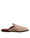 Dolce & Gabbana Beige Capra Suede Slides Flat Slipper Men's Shoes In Neutral