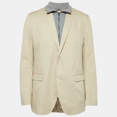 Pre-owned Dolce & Gabbana Beige Cotton Gabardine Blazer Xl In Sand