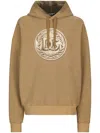 Dolce & Gabbana Reverse Jersey Hoodie With Hood And Coin Print In Beige